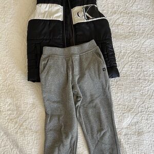 Calvin Klein (CK) boys set – puffer vest + joggers, size 5